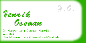 henrik ossman business card